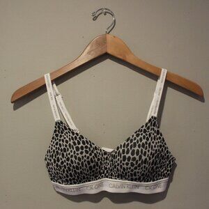 Calvin Klein CK One animal print cotton-modal blend lightly lined wireless bra